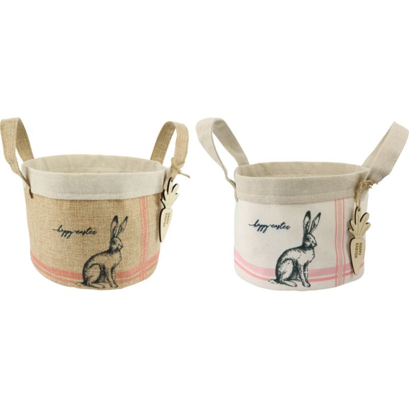 Osterkorb Happy Easter kaufen Stoff Osternest 16 x 16 cm